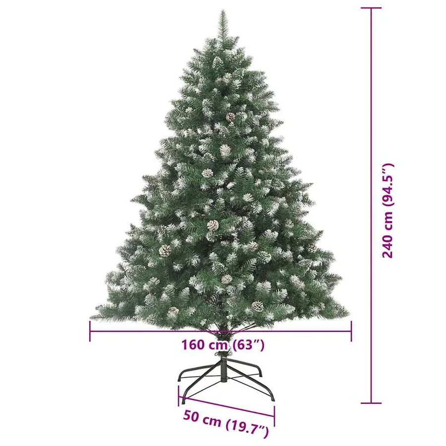 Sapin de Noël artificiel Vert 240 cm PVC, plastique et acier - 15