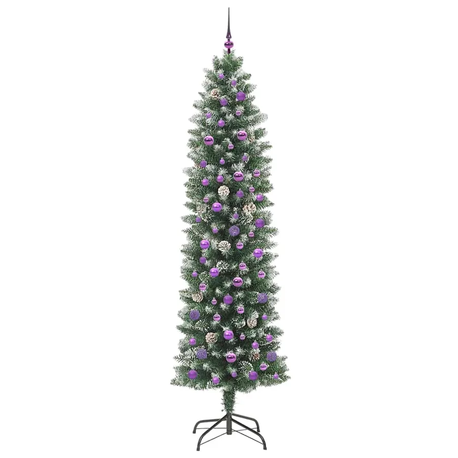 Arbre de Noël artificiel slim avec 300 LED Vert et blanc 240 cm - 4