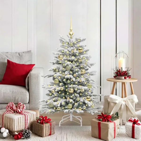 Sapin de Noël Artificiel à Branches Articulées Blanc 120 cm