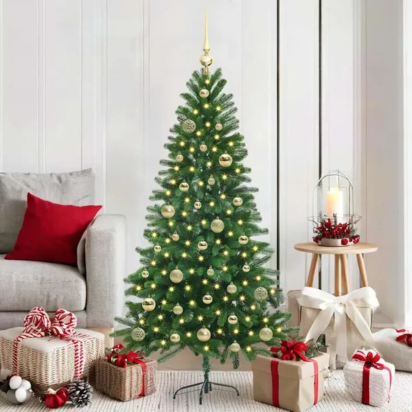 Sapin de Noël avec 150 LED avec support Vert 150 cm PE