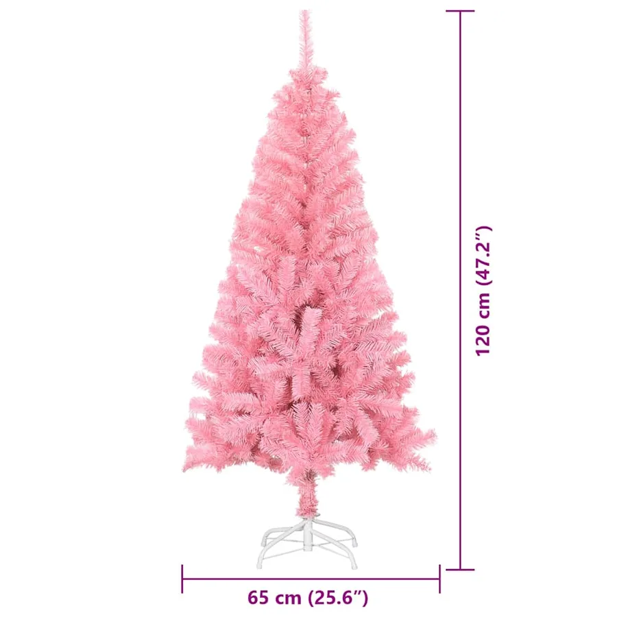 Sapin de Noël avec 150 LED avec support Rose 120 cm PVC - 14