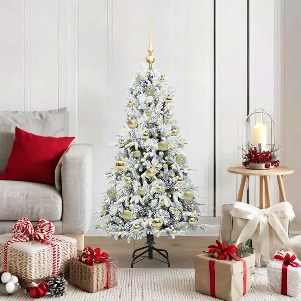 Sapin de Noël Artificiel à Branches Articulées Blanc 120 cm