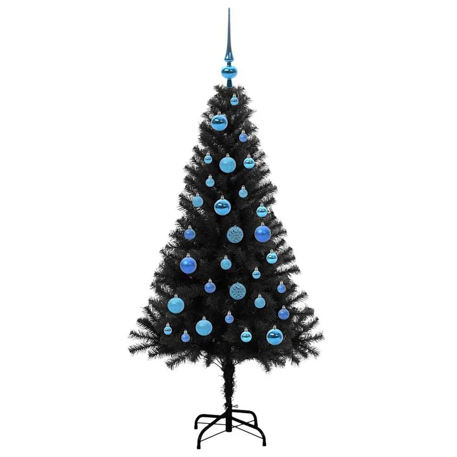Sapin de Noël avec 150 LED avec support Noir 150 cm PVC - 4