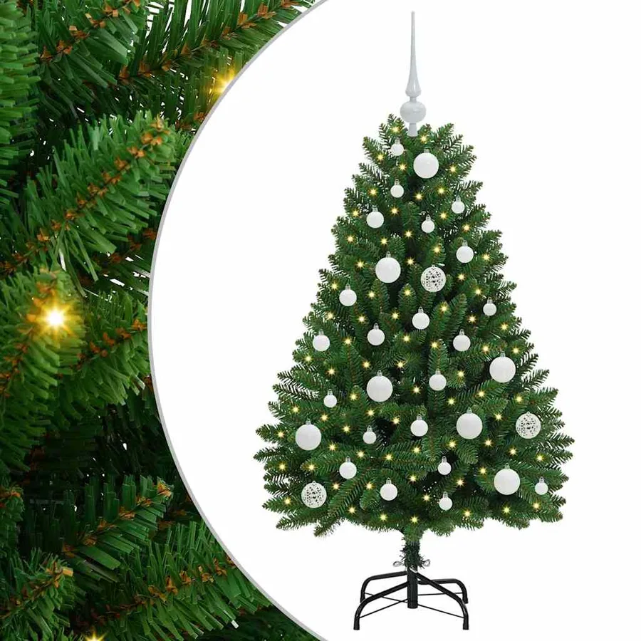 Sapin de Noël artificiel avec 150 LED Vert 120 cm PVC et métal - 2