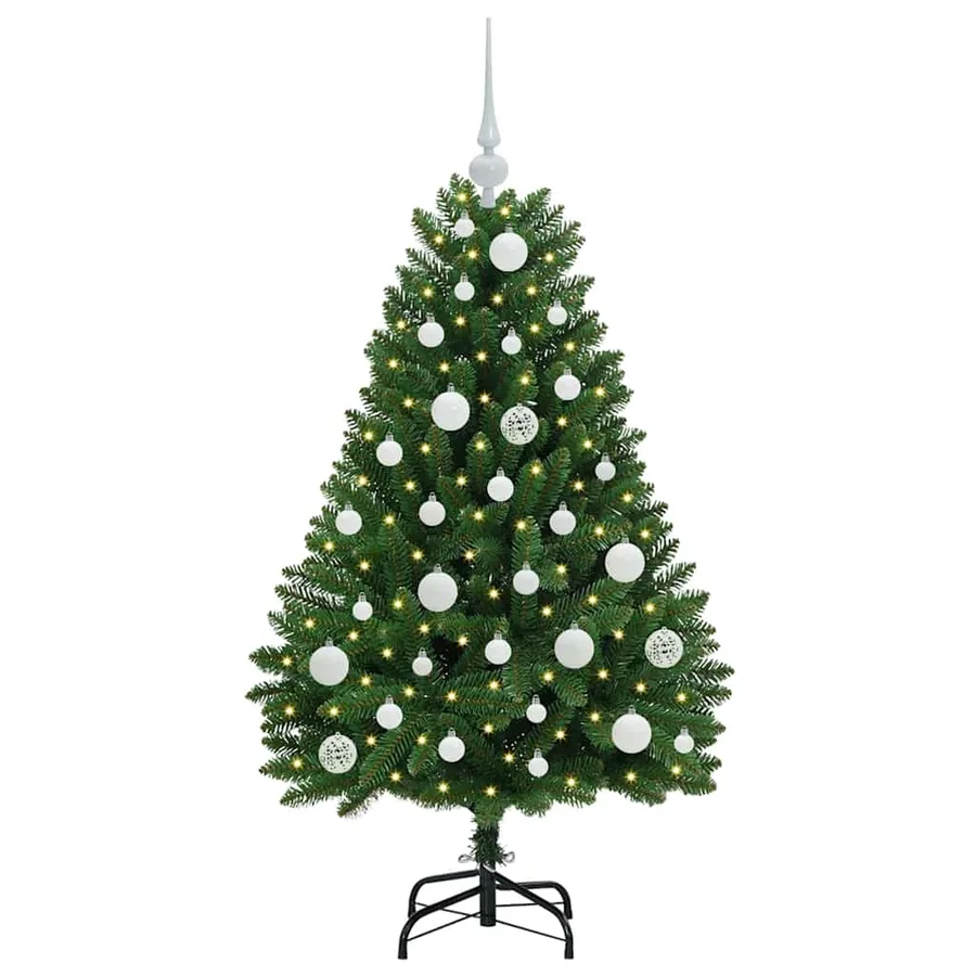 Sapin de Noël artificiel avec 150 LED Vert 120 cm PVC et métal - 3