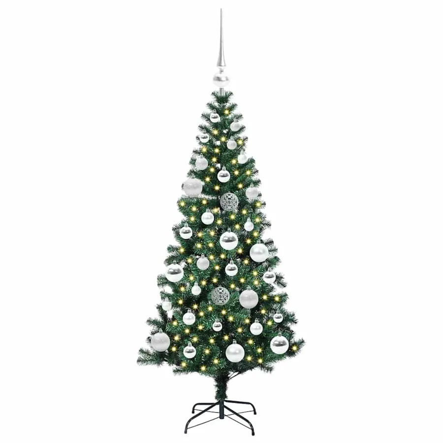Sapin de Noël artificiel pré-éclairé Vert 120 cm PVC et métal - 3