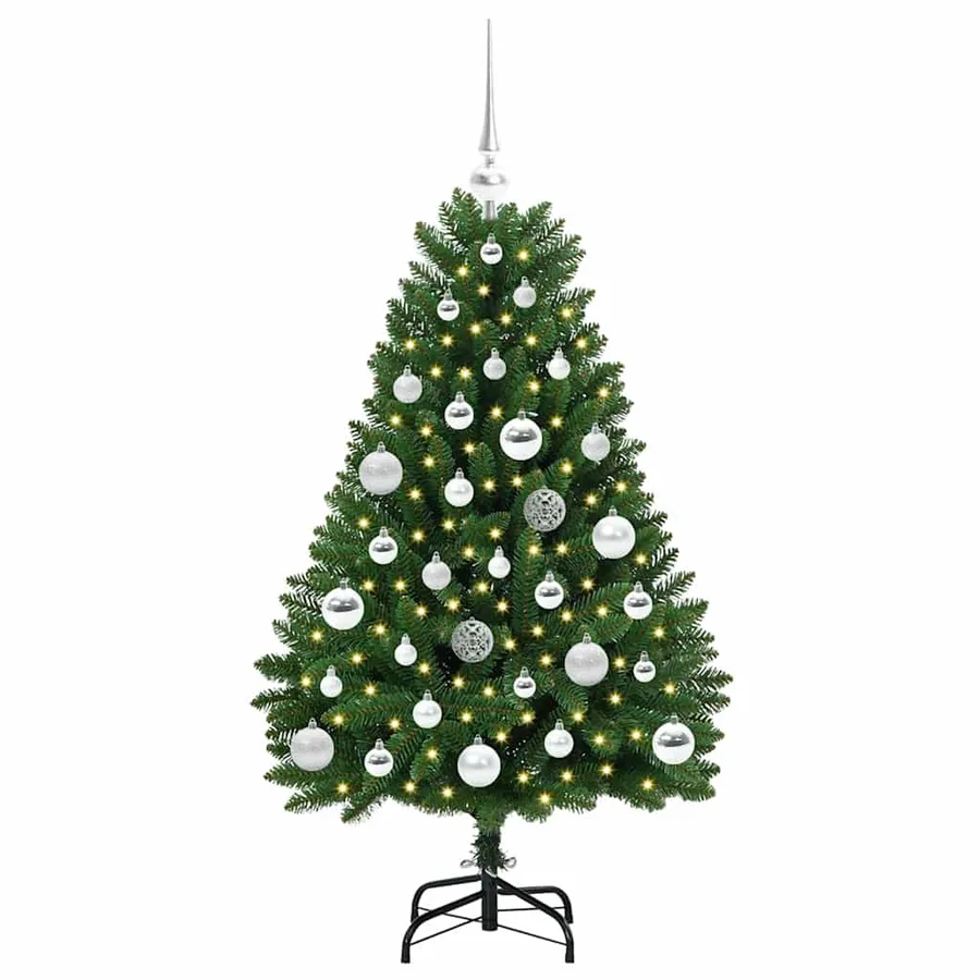 Sapin de Noël artificiel avec 150 LED Vert 120 cm PVC et métal - 3