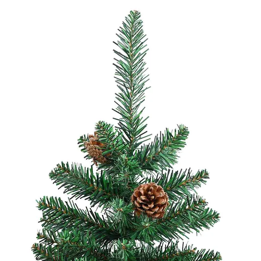 Sapin de Noël mince Vert 150 cm PVC et bois de pin massif - 11