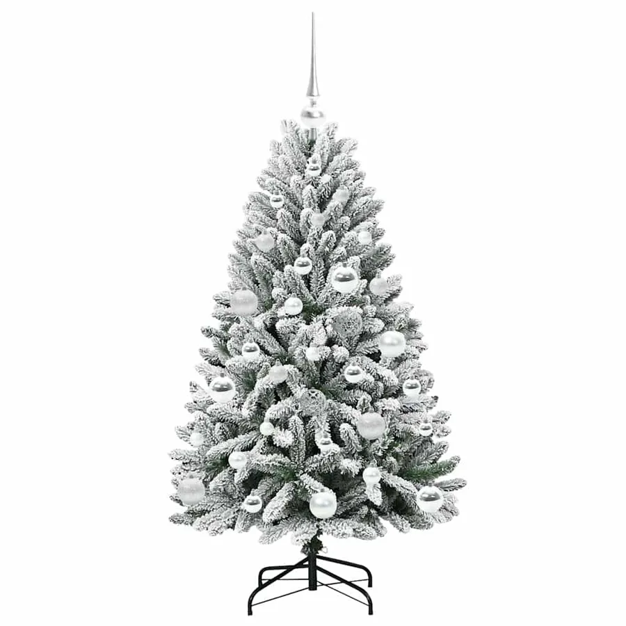 Sapin de Noël artificiel Vert et blanc 120 cm PVC et métal - 4