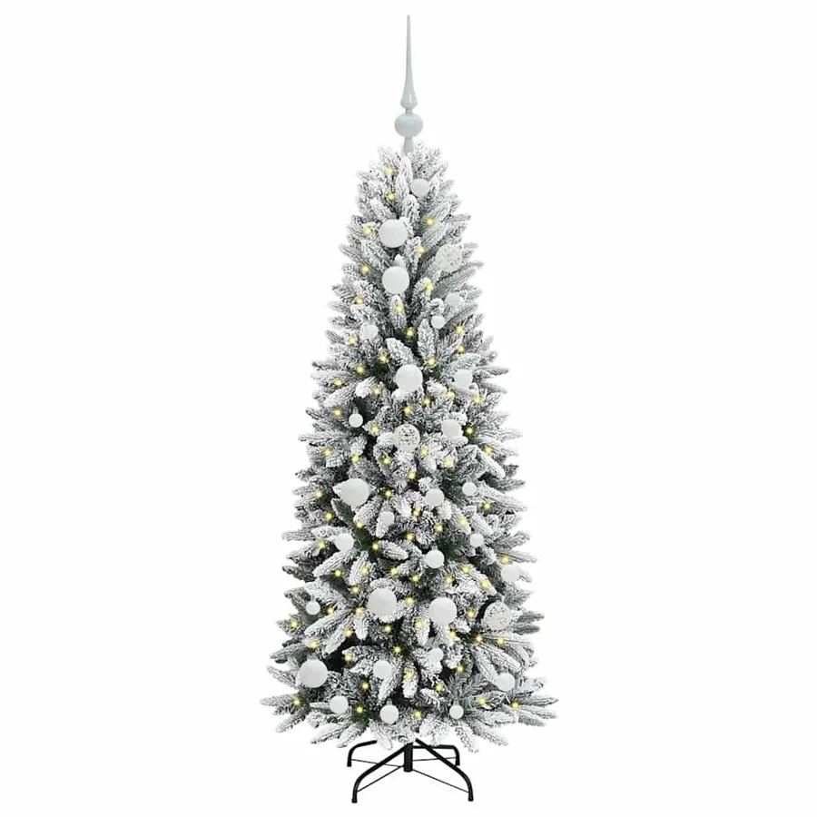 Sapin de Noël artificiel avec 150 LED avec support Blanc 120 cm - 3