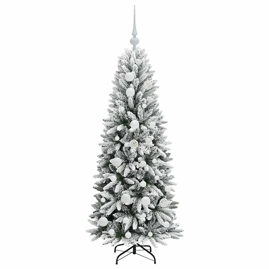 Sapin de Noël artificiel avec 150 LED avec support Blanc 120 cm - 4