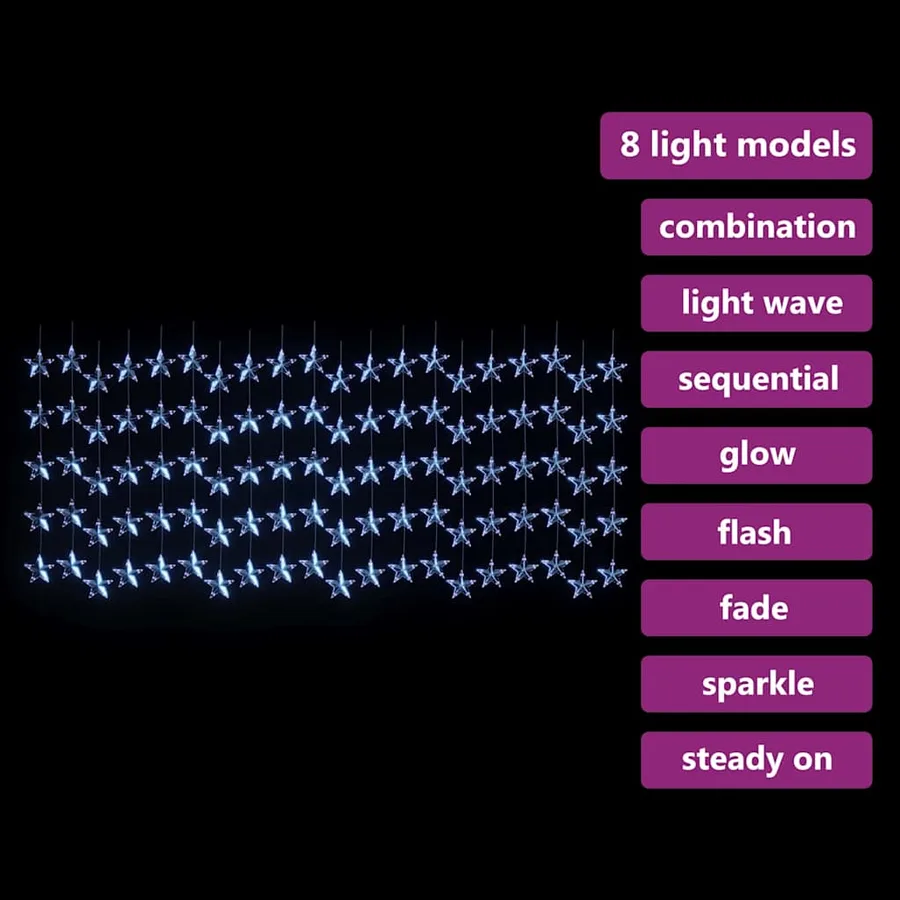 Guirlande lumineuse à étoiles LED 500 LED Bleu 8 fonctions - 3
