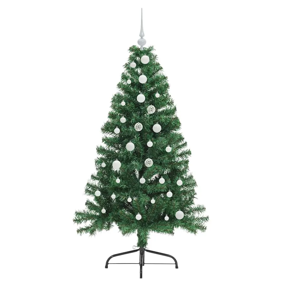 Sapin de Noël artificiel pré-éclairé Vert 150 cm PVC - 4