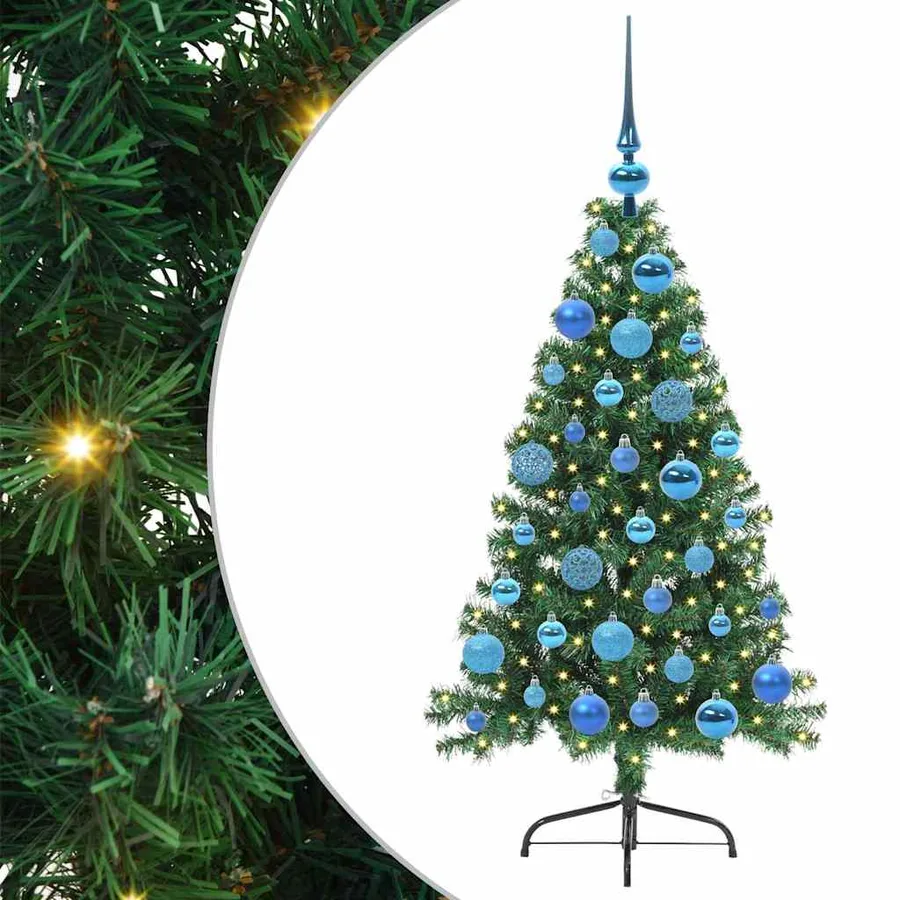 Sapin de Noël artificiel pré-éclairé Vert 120 cm PVC - 2