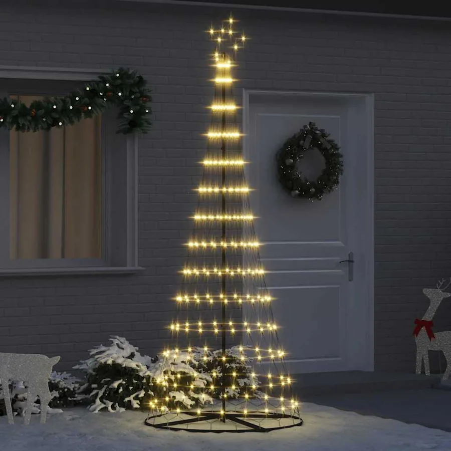 Arbre de Noël LED avec 295 LED Blanc chaud 250 cm Métal