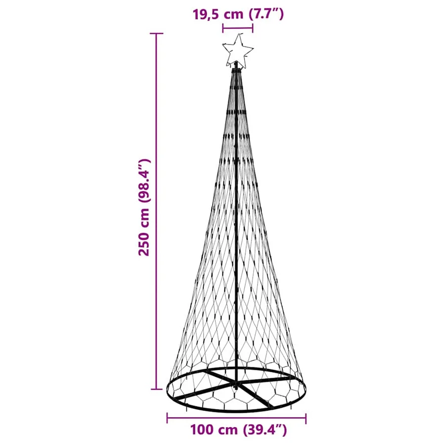 Arbre de Noël LED avec 295 LED Blanc chaud 250 cm Métal - 8