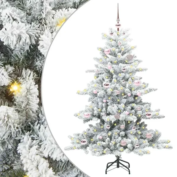 Sapin de Noël Artificiel à Branches Articulées Blanc 150 cm