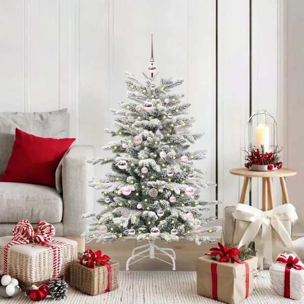Sapin de Noël Artificiel à Branches Articulées Blanc 120 cm