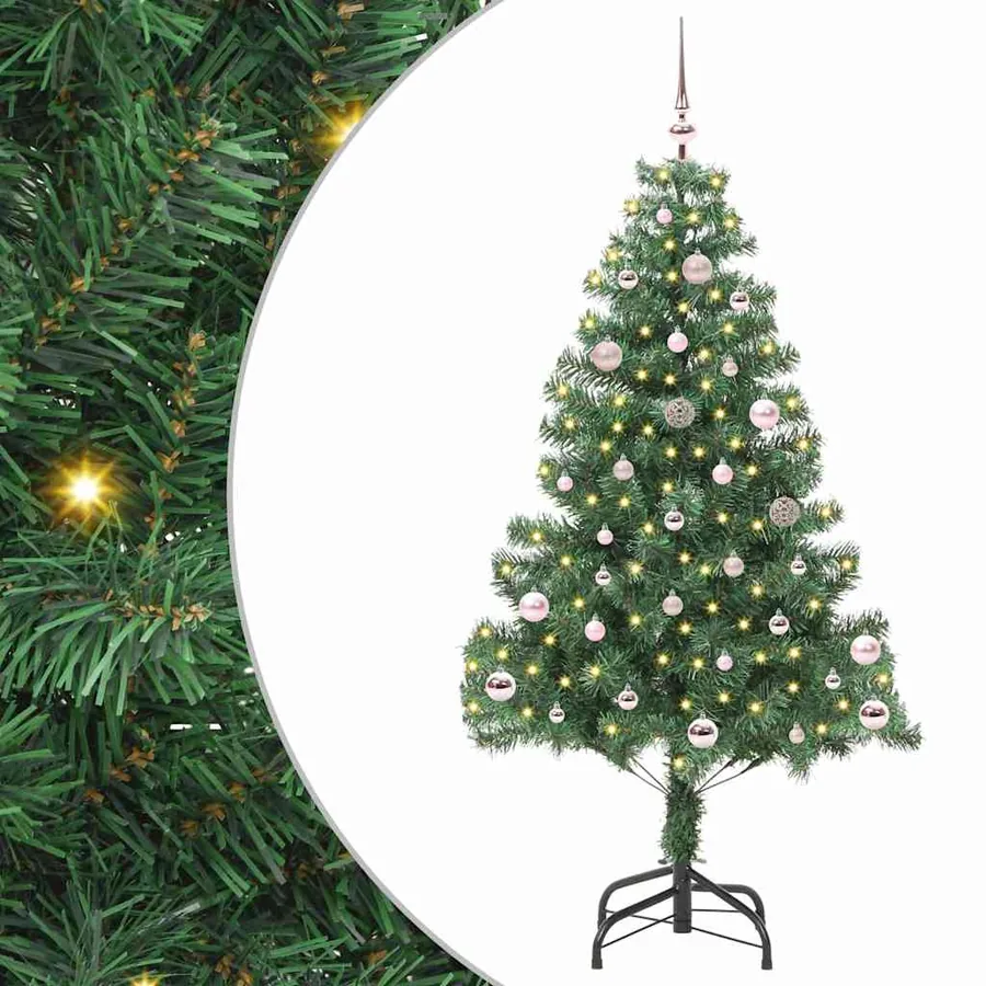 Sapin de Noël avec 150 LED avec support Vert 150 cm PVC
