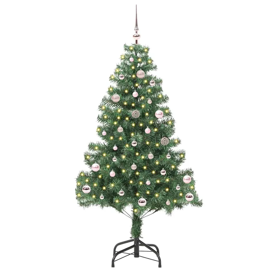 Sapin de Noël avec 150 LED avec support Vert 150 cm PVC - 2