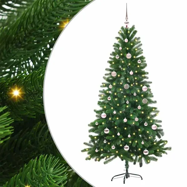 Sapin de Noël avec 150 LED avec support Vert 150 cm PE