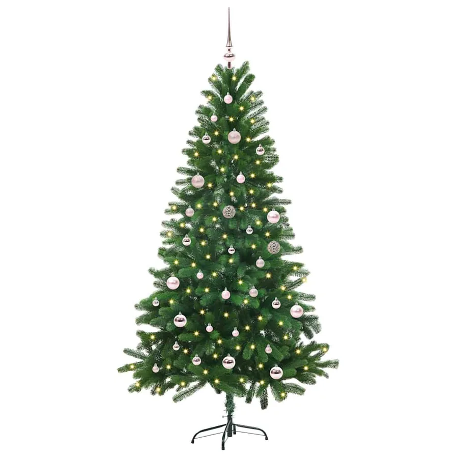 Sapin de Noël avec 150 LED avec support Vert 150 cm PE - 2