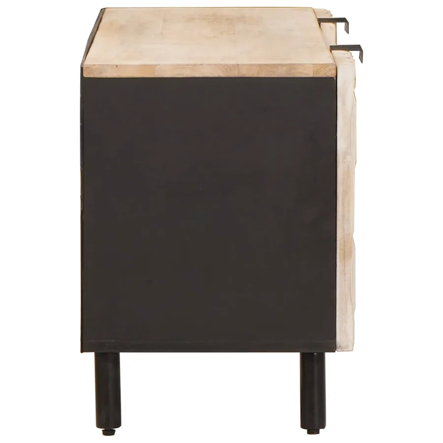 Meuble TV avec étagère Finition Lavage Blanc 105 x 33 x 46 cm - 4