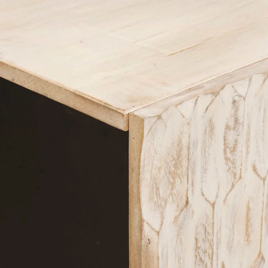 Meuble TV avec étagère Finition Lavage Blanc 105 x 33 x 46 cm - 6