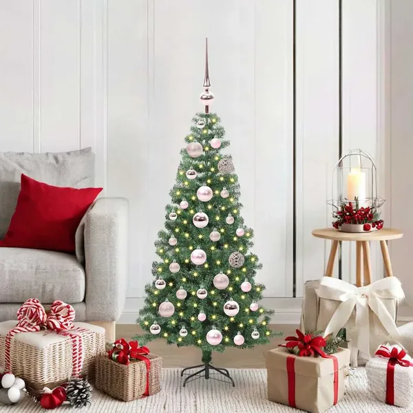 Sapin de Noël avec 150 LED avec support Vert 120 cm PVC