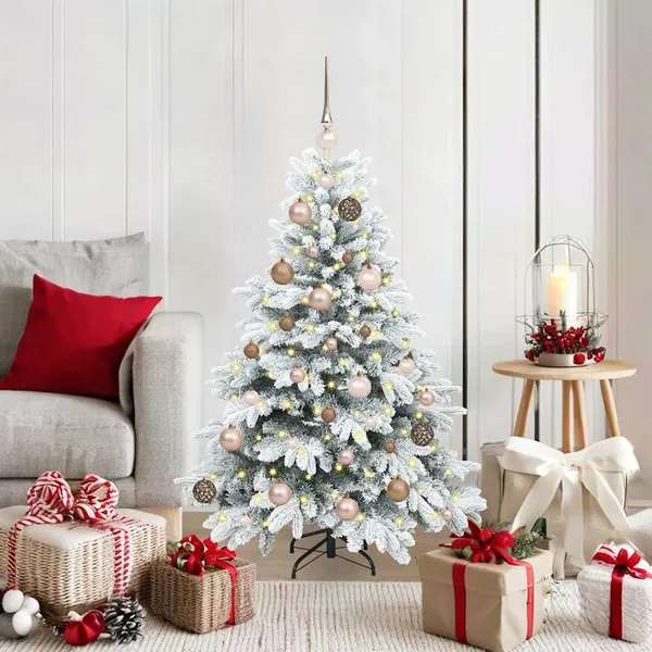 Sapin de Noël artificiel avec 150 LED Blanc 120 cm PE et PVC