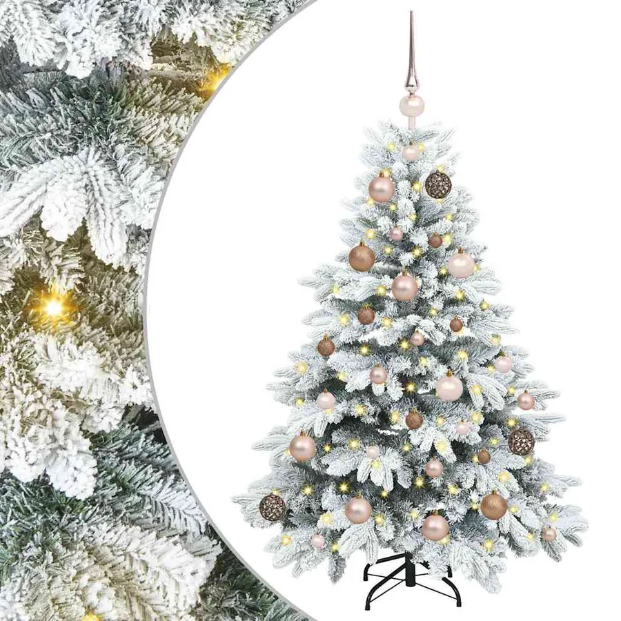 Sapin de Noël artificiel avec 150 LED Blanc 120 cm PE et PVC - 2