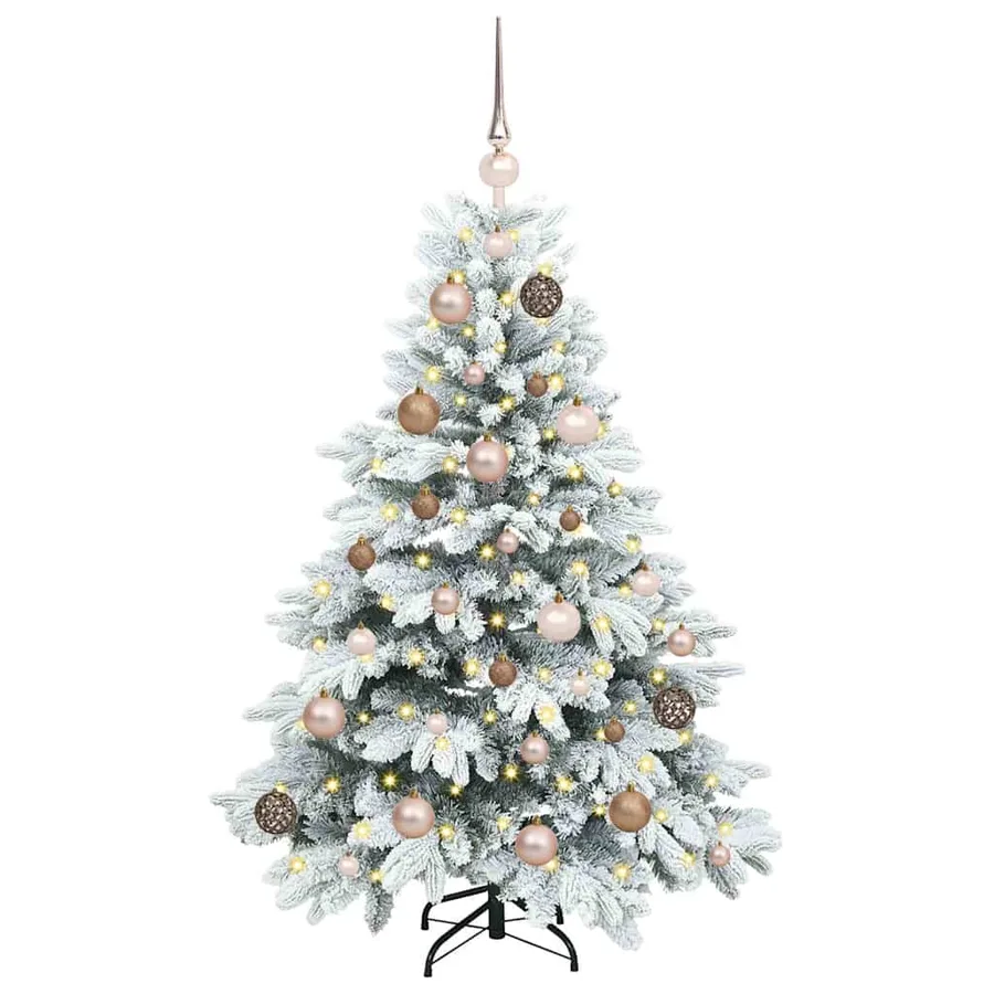 Sapin de Noël artificiel avec 150 LED Blanc 120 cm PE et PVC - 3