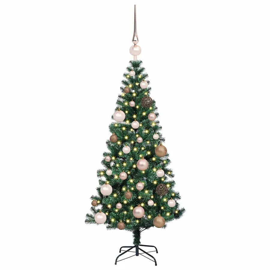 Sapin de Noël artificiel pré-éclairé Vert 120 cm PVC et métal - 3