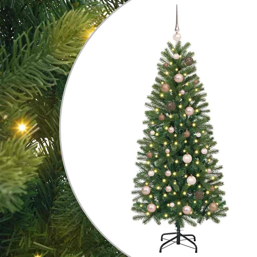 Sapin de Noël artificiel avec 150 LED Vert 150 cm PE et PVC - 2