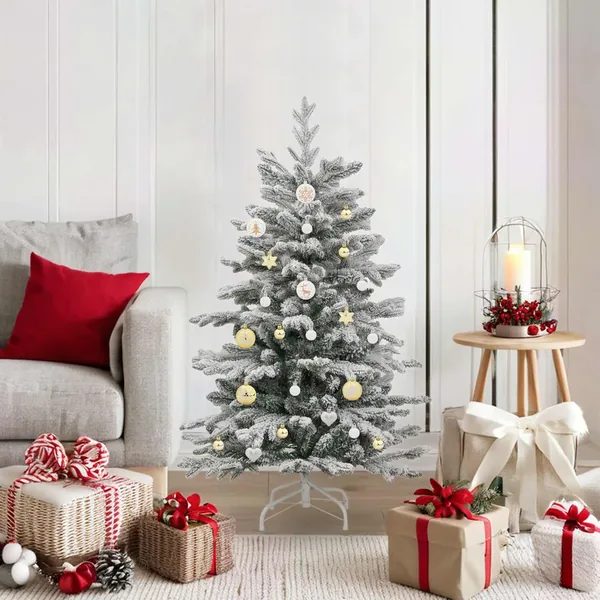 Ensemble de Boules de Noël 40 pcs Blanc et or Plastique