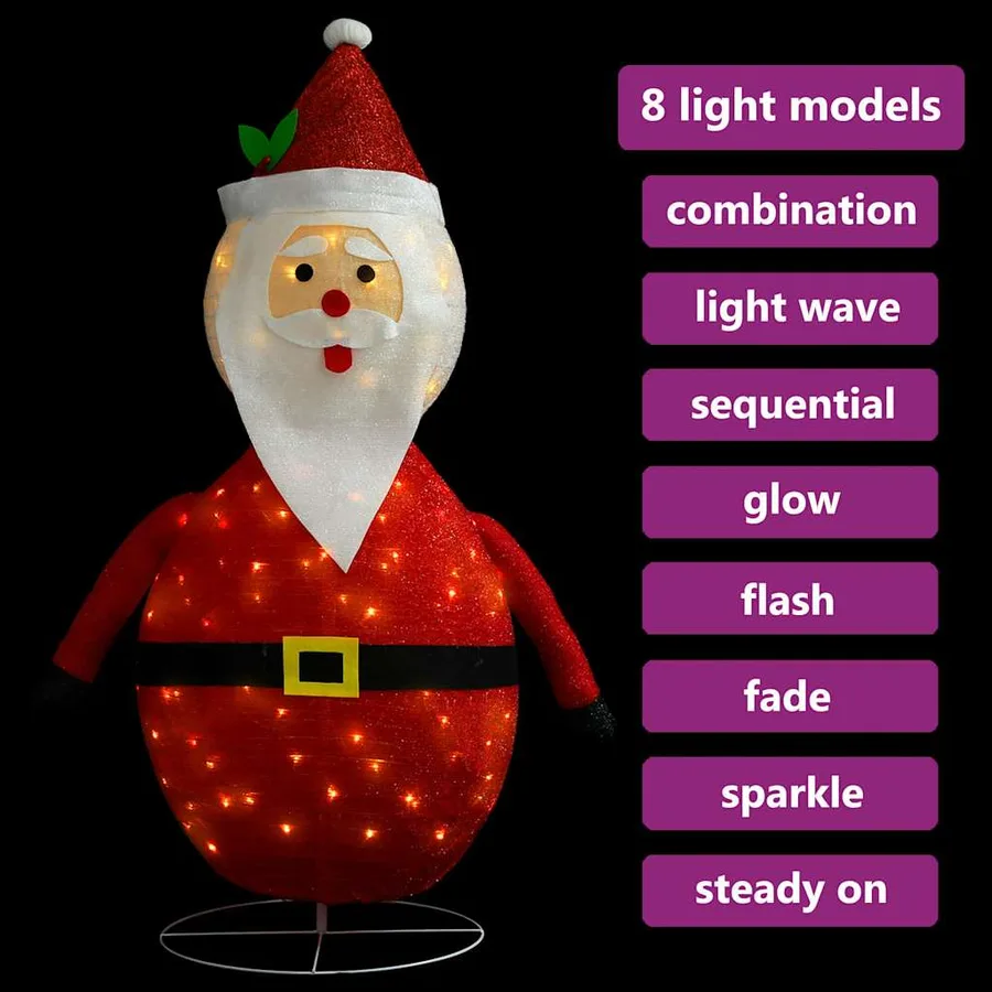 Décoration de Noël Figurine Père Noël LED Tissu de luxe 60 cm - 4