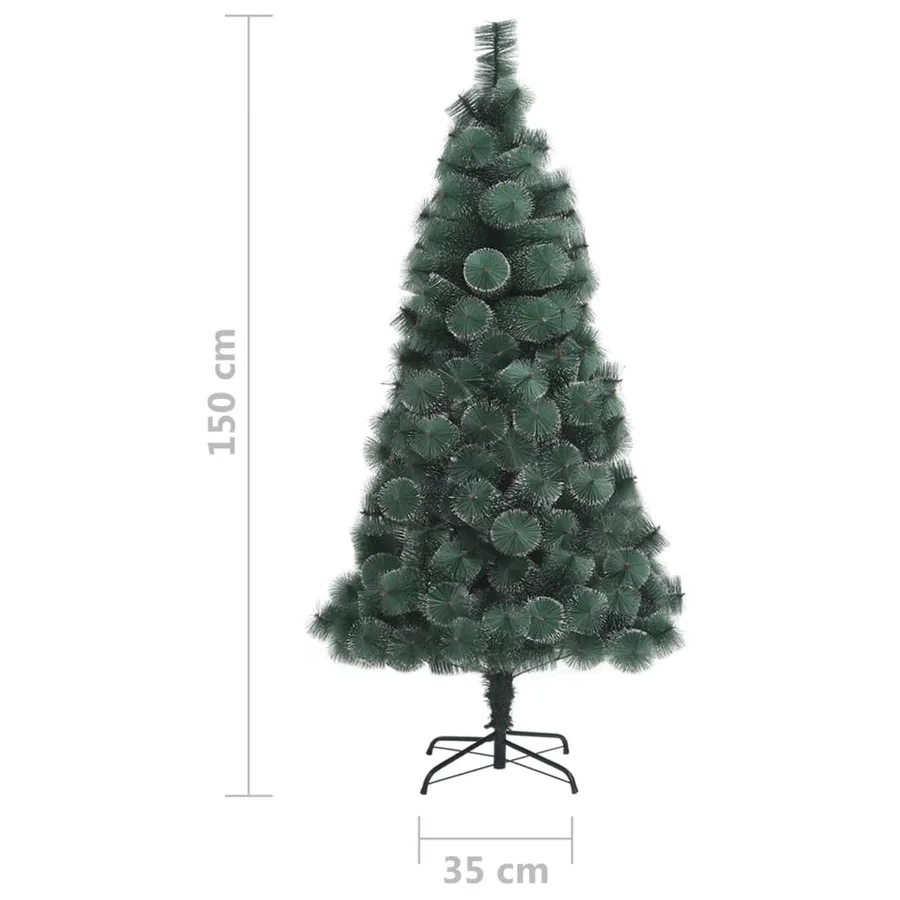 Sapin de Noël artificiel avec support Vert 150 cm PET - 7
