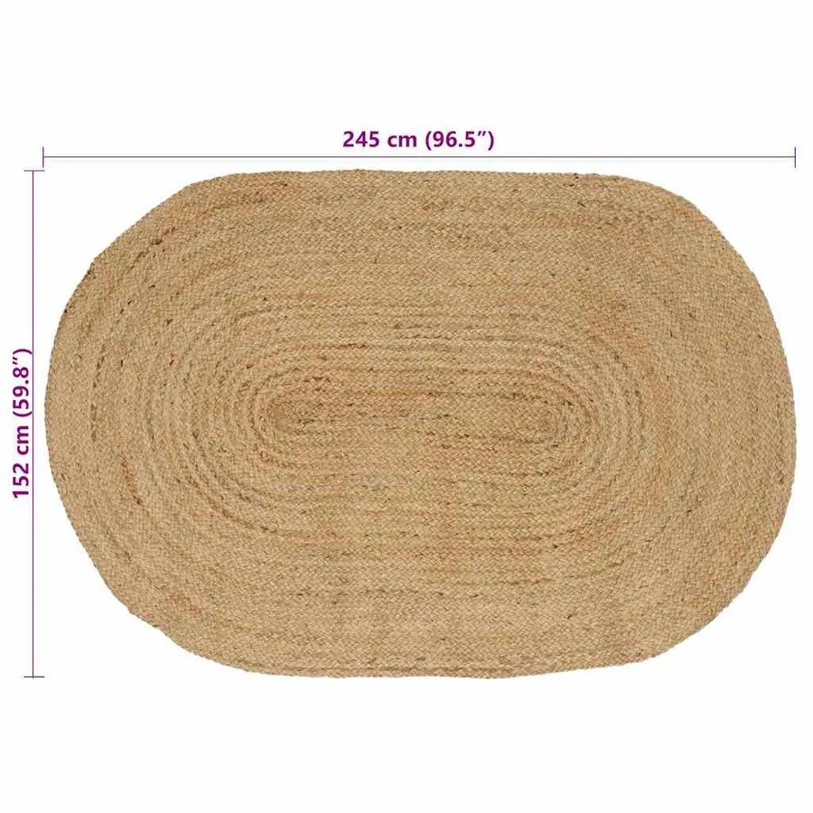 Tapis de surface Naturel 152 x 245 cm Jute - 7