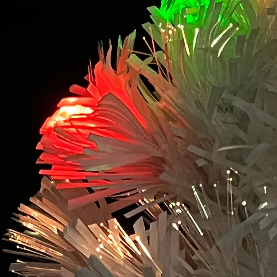 Arbre de Noël artificiel pré-éclairé blanc 64 cm fibre optique - 6