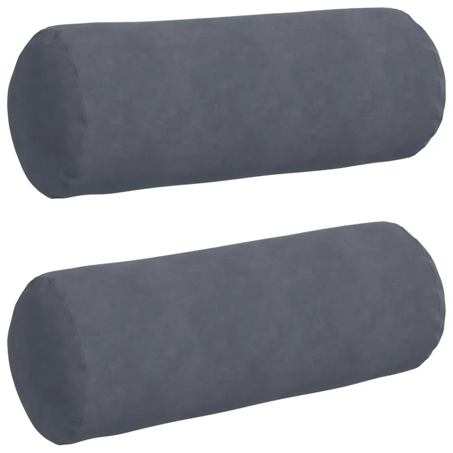 Coussins d'accent 2 pcs Gris foncé Ø 25 x 70 cm - 2