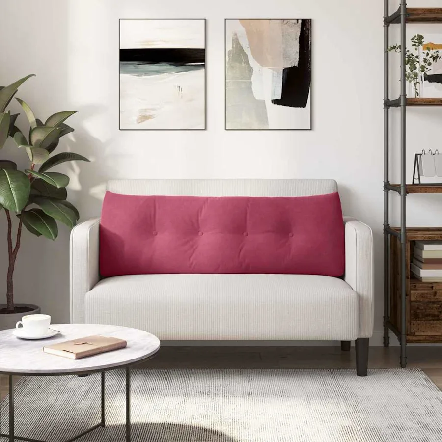 Coussin de Dos Bordeaux 140 x 24 x 50 cm Velours - 4