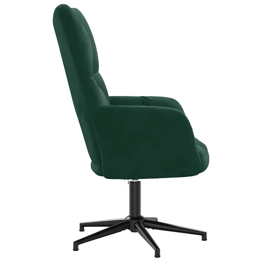Chaise de relaxation Vert foncé Velours - 4