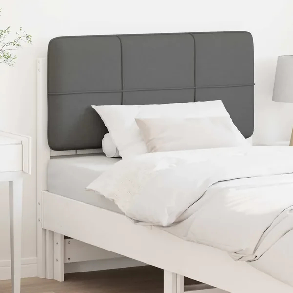 Tête de lit capitonnée Blanc et gris clair 80 cm Pin massif