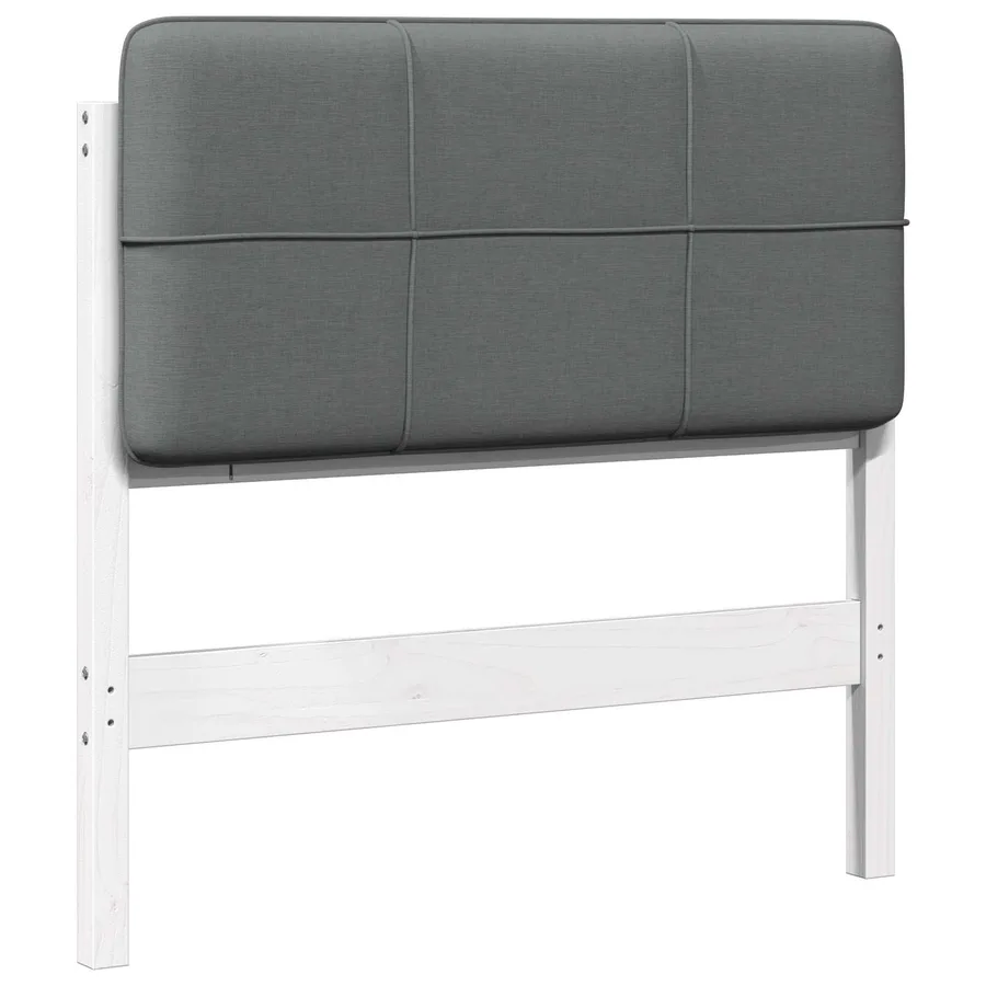 Tête de lit capitonnée Blanc et gris clair 80 cm Pin massif - 2