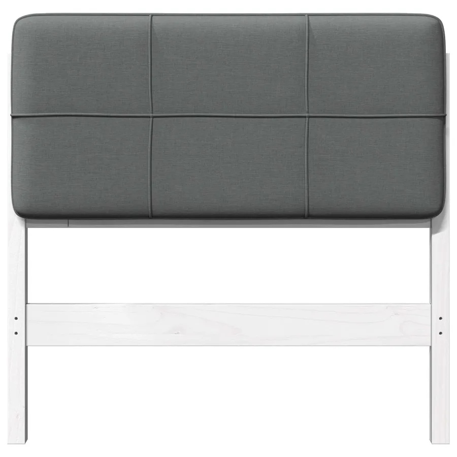 Tête de lit capitonnée Blanc et gris clair 80 cm Pin massif - 4