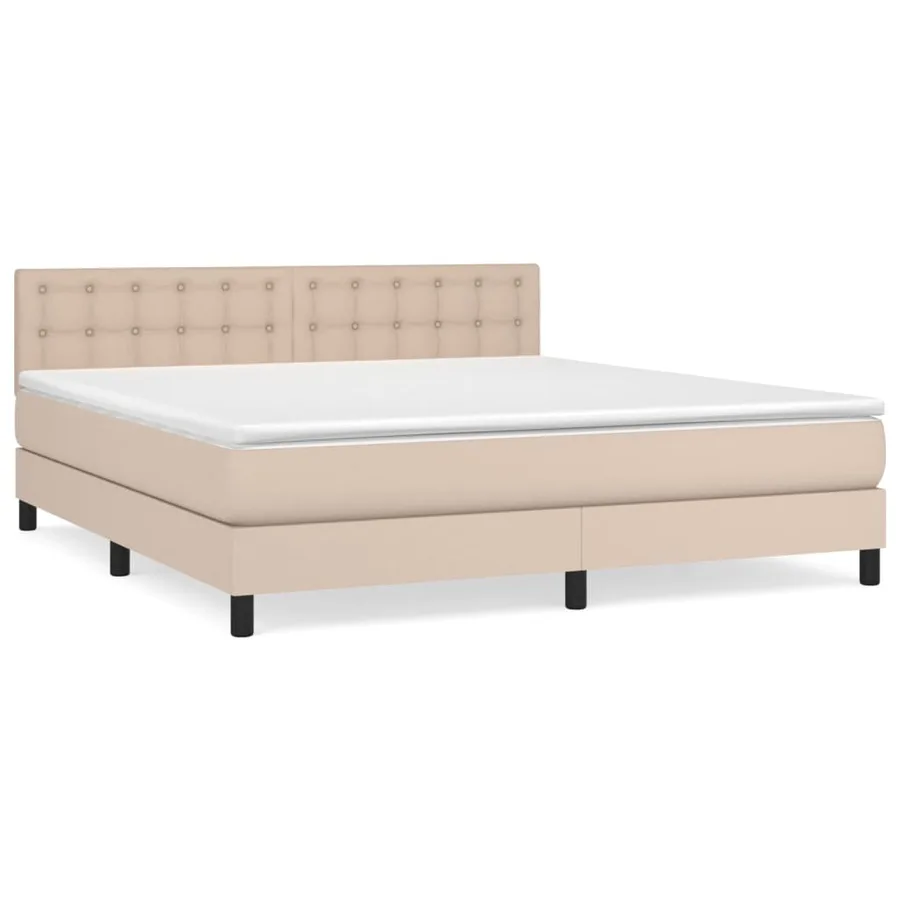 Sommier à lattes de lit avec matelas Cappuccino 160x200 cm - 2