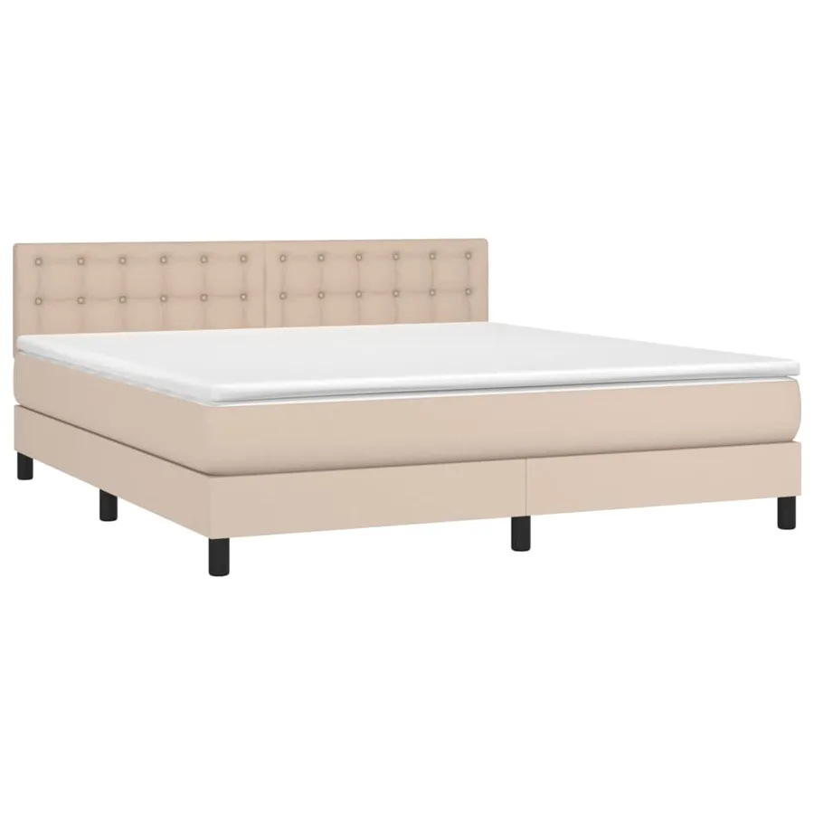 Sommier à lattes de lit avec matelas Cappuccino 160x200 cm - 3
