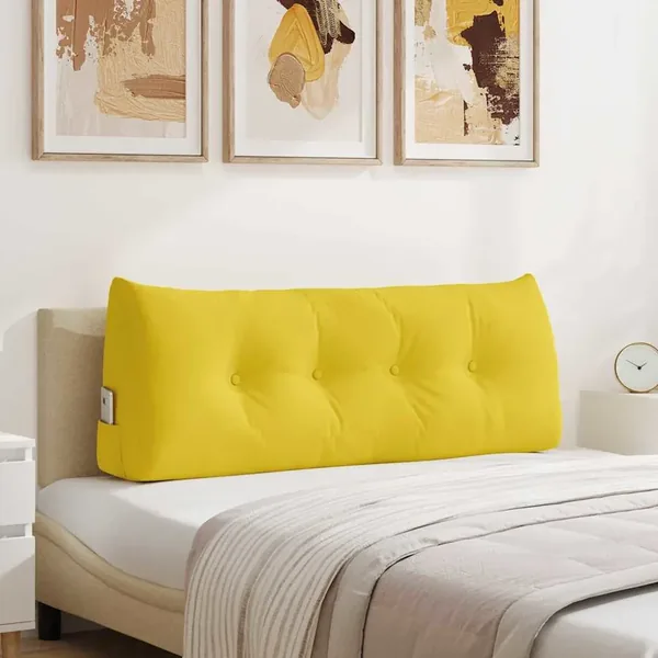 Coussin de Dos Jaune clair 120 x 24 x 50 cm tissu