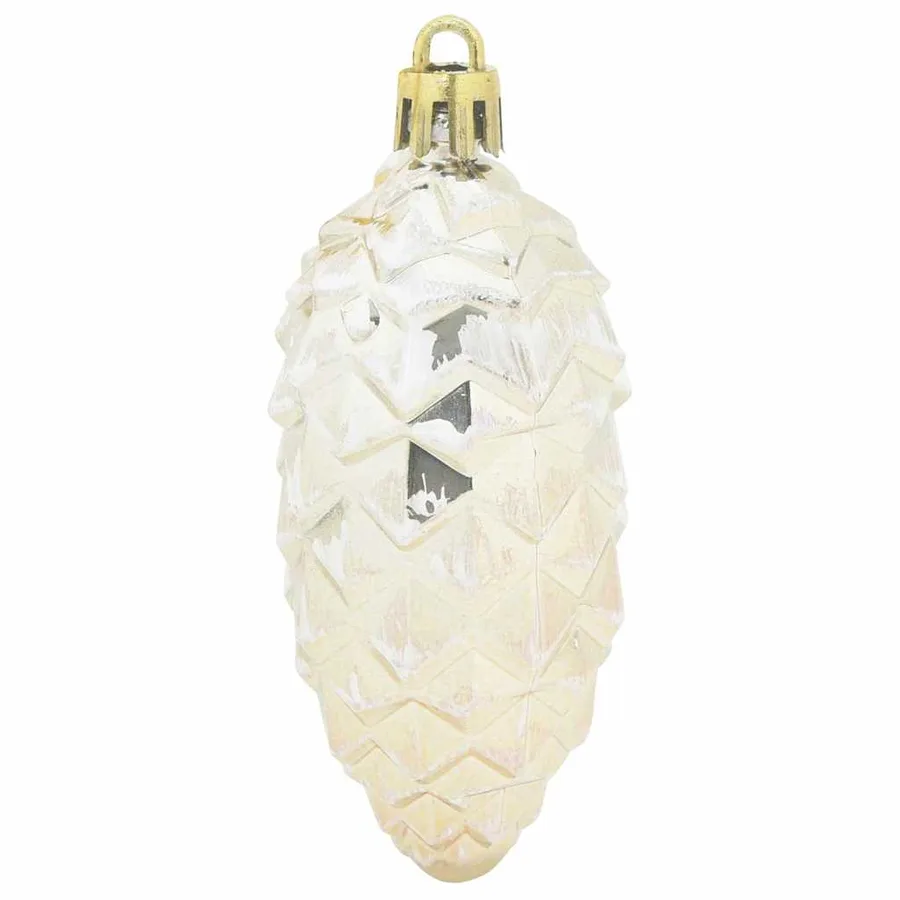 Boule de Pomme de Pin de Noël 40 pcs Champagne Plastique - 4