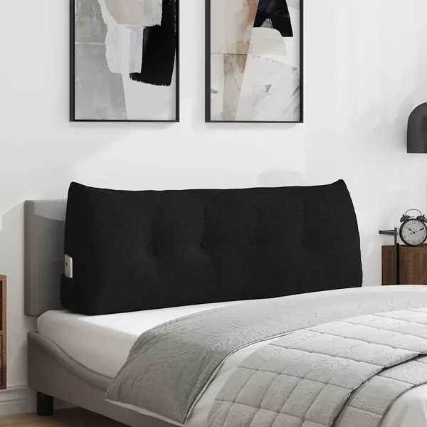 Coussin de Dos Noir 120 x 24 x 50 cm tissu